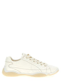 Prada White Lamb Leather Low Top Sneakers