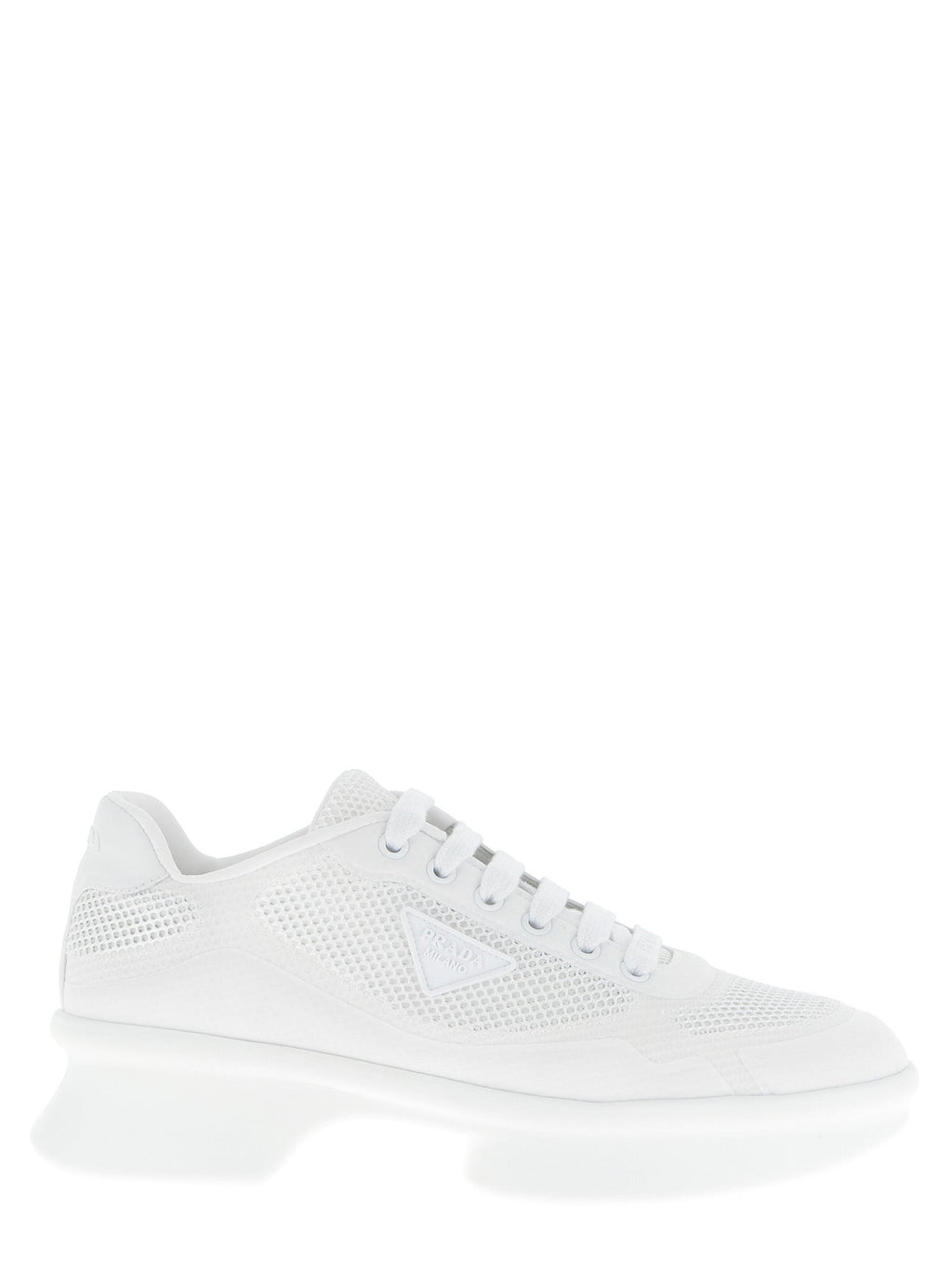 Prada White Polyester Athletic Sneakers