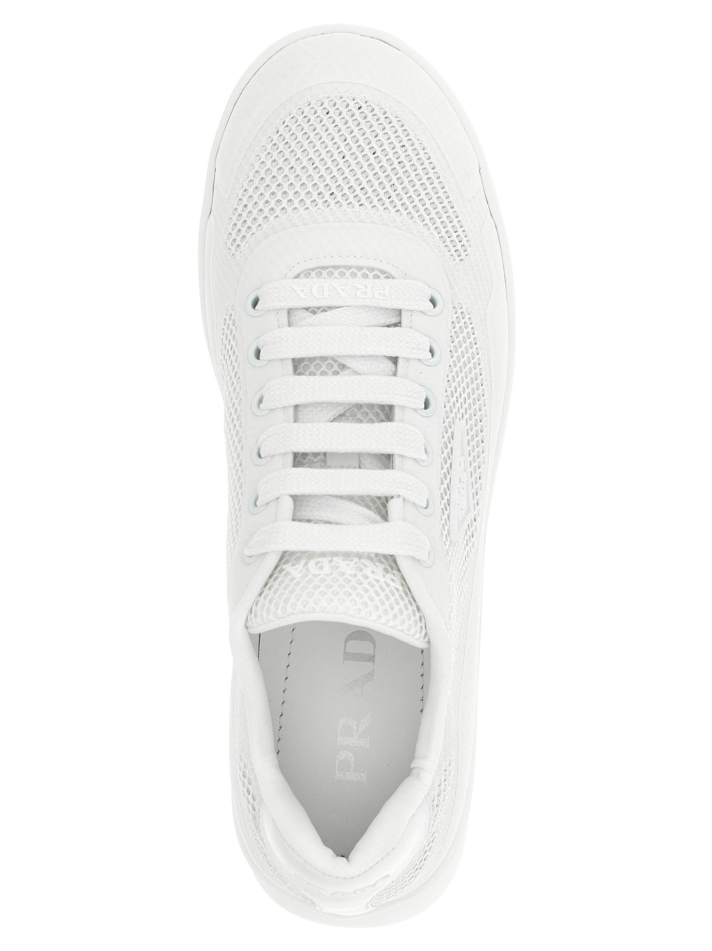 Prada White Polyester Athletic Sneakers