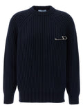 Prada Blue Virgin Wool Cardigan