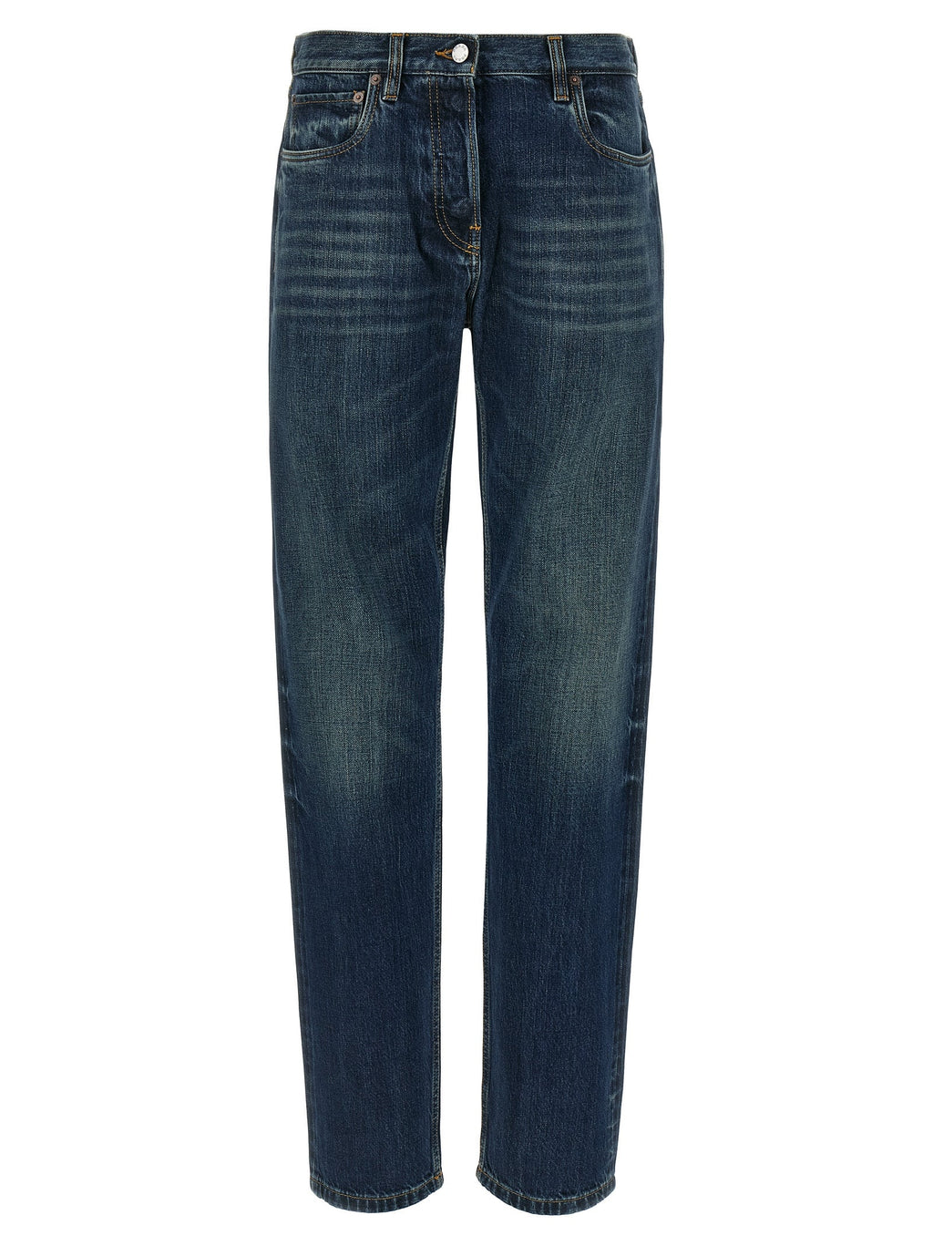 Prada Blue Cotton Straight-Leg Jeans