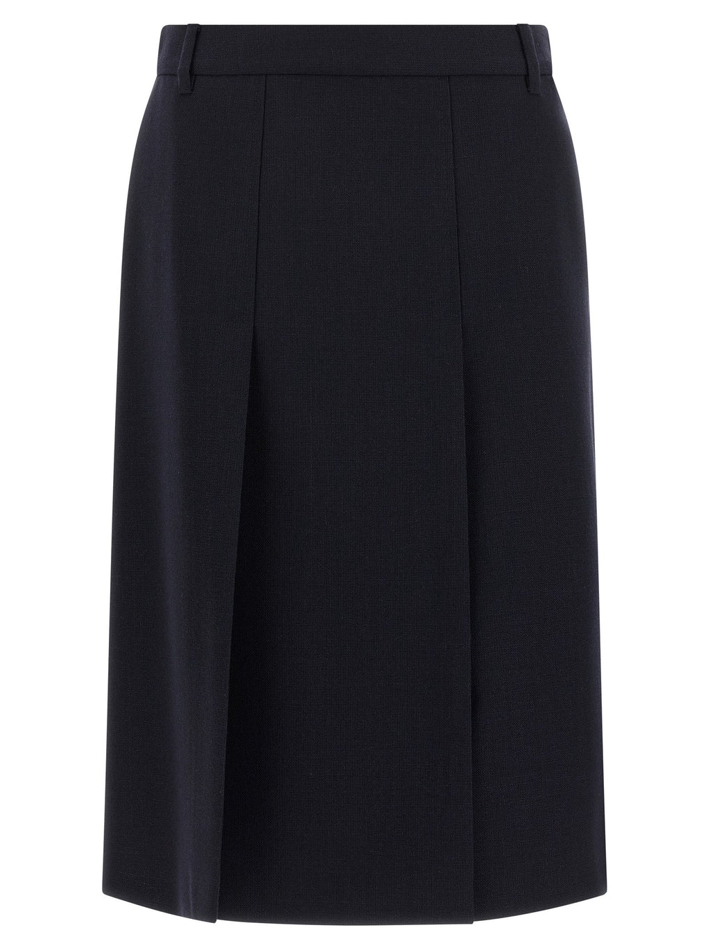 Prada Blue Virgin Wool Midi Skirt