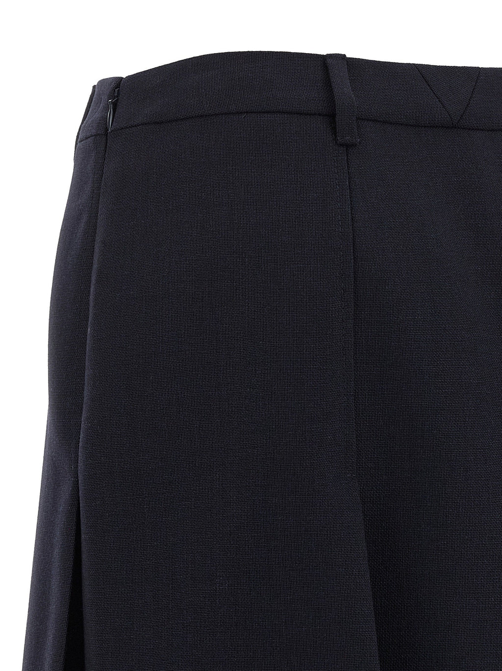 Prada Blue Virgin Wool Midi Skirt