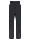 Prada Gray Virgin Wool Casual Pants