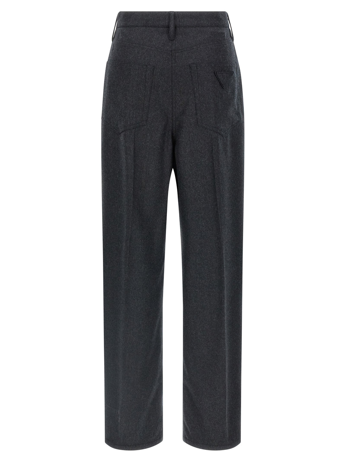 Prada Gray Virgin Wool Casual Pants