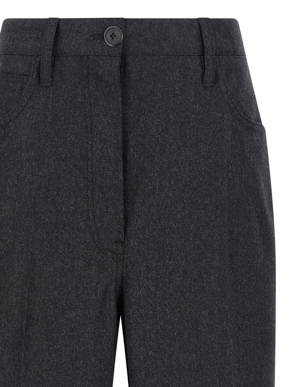 Prada Gray Virgin Wool Casual Pants