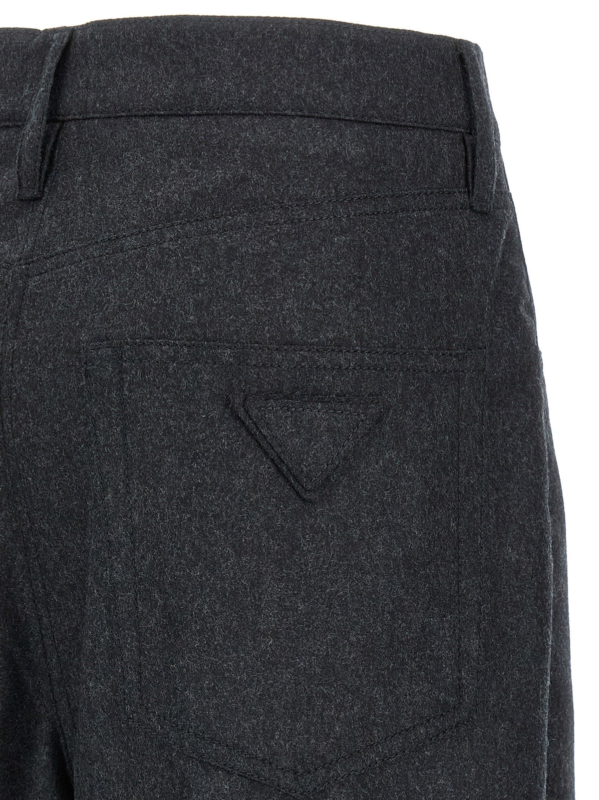 Prada Gray Virgin Wool Casual Pants