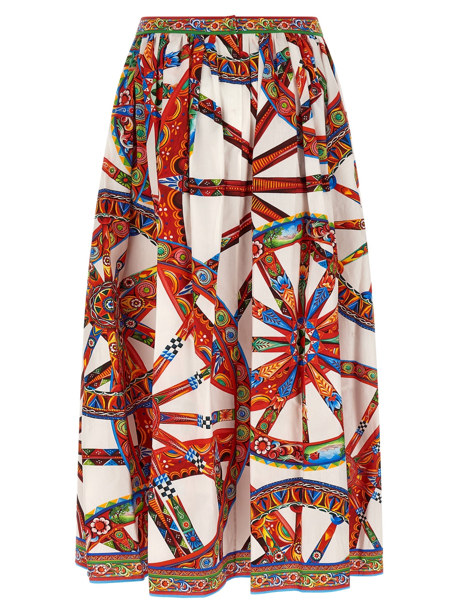 Dolce & Gabbana Multicolor Cotton Midi Skirt