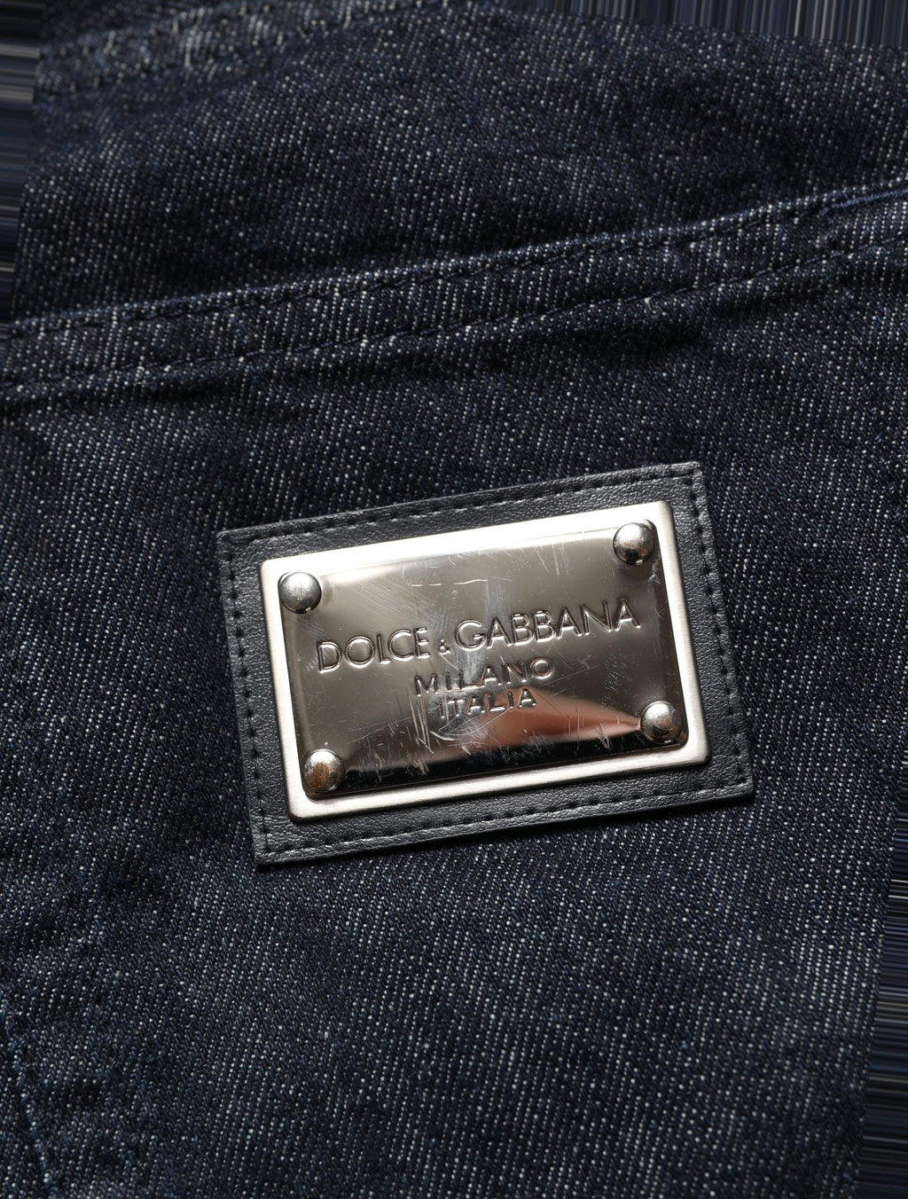 Dolce & Gabbana Dark Blue Relaxed Wide Leg Cotton Denim Jeans