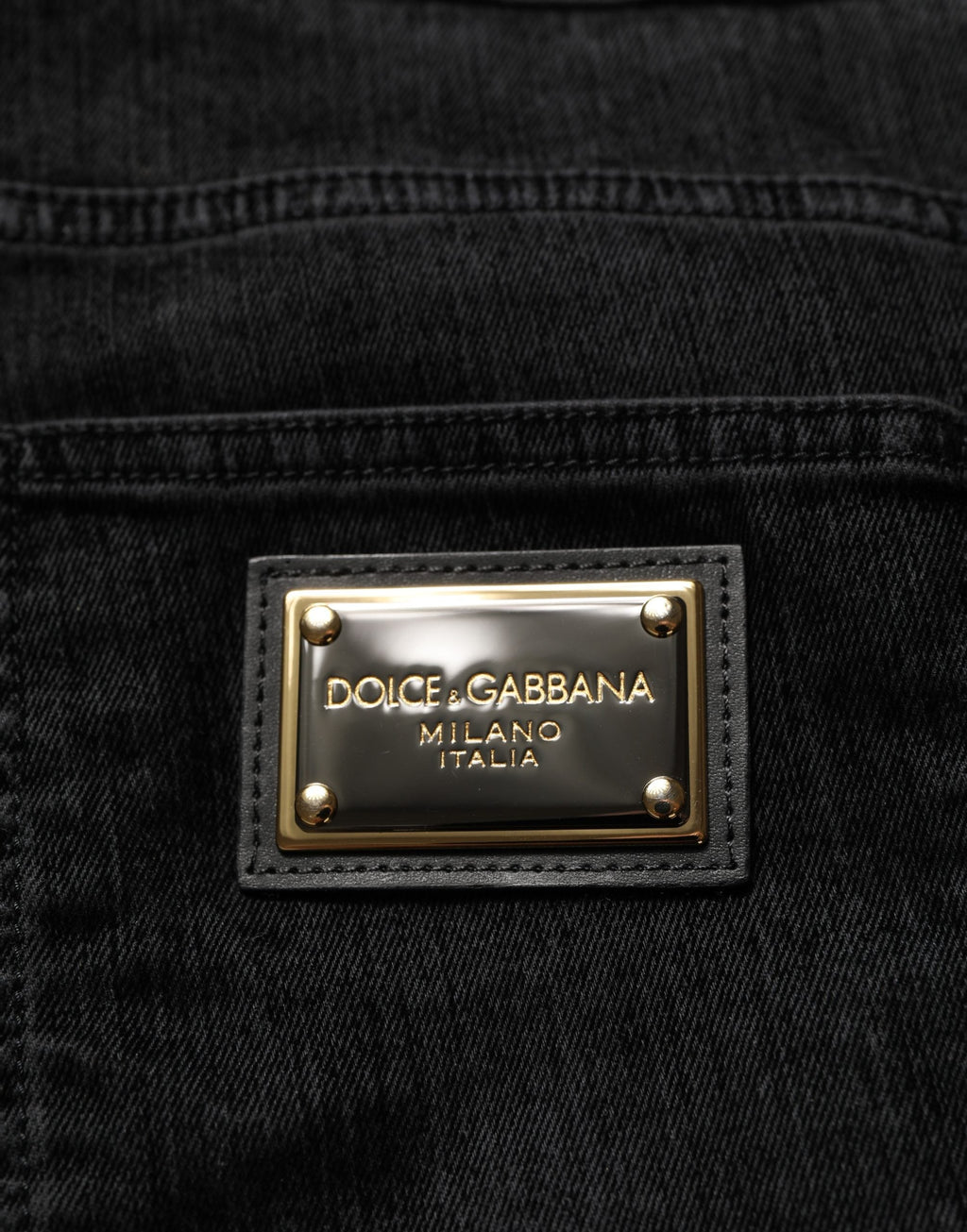 Dolce & Gabbana Black Cotton Relaxed Wide Leg Men Denim Jeans