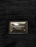 Dolce & Gabbana Black Cotton Relaxed Wide Leg Men Denim Jeans