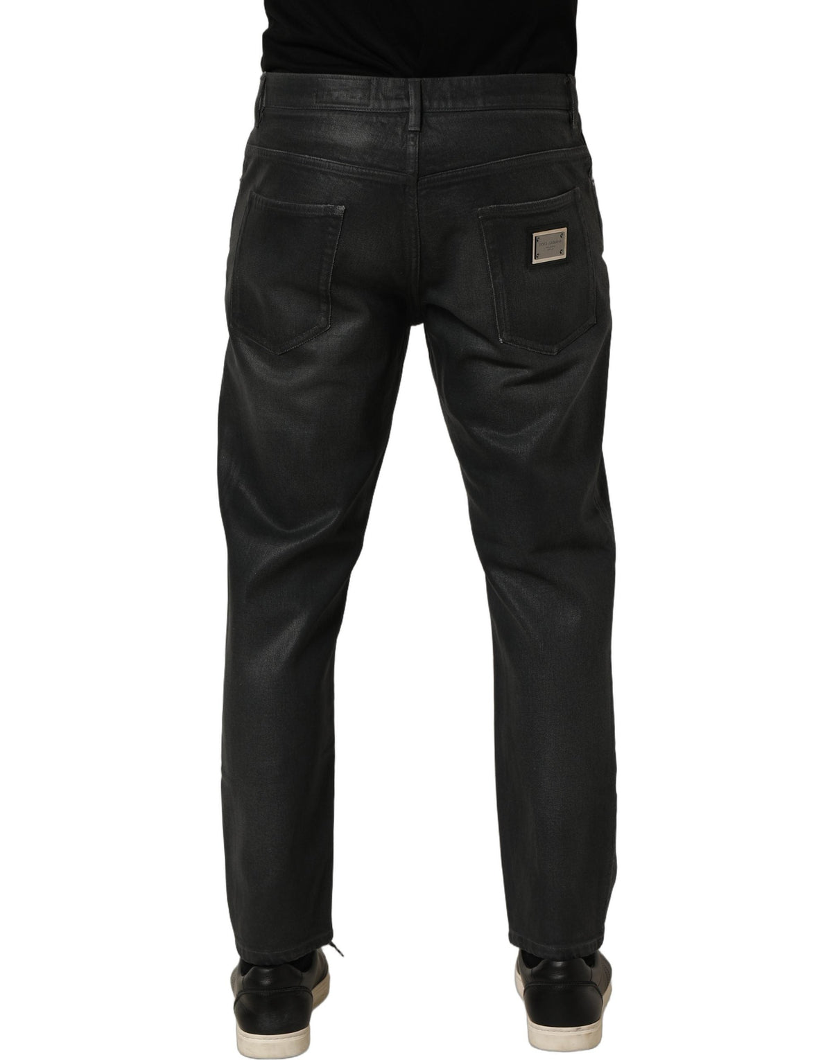 Dolce & Gabbana Dark Gray Cotton Loose Fit Men Denim Jeans