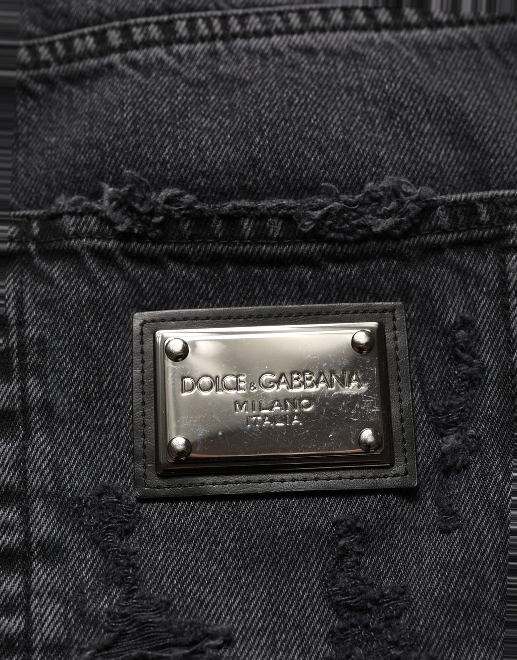 Dolce & Gabbana Dark Gray Cotton Ripped Men Denim Jeans