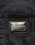 Dolce & Gabbana Dark Gray Cotton Ripped Men Denim Jeans