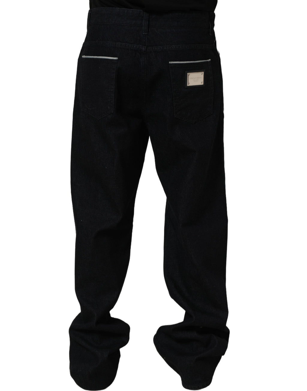 Dolce & Gabbana Black Cotton Stretch Straight Men Denim Jeans