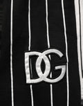 Dolce & Gabbana Black Striped DG Patch Men Sweatpants Pants