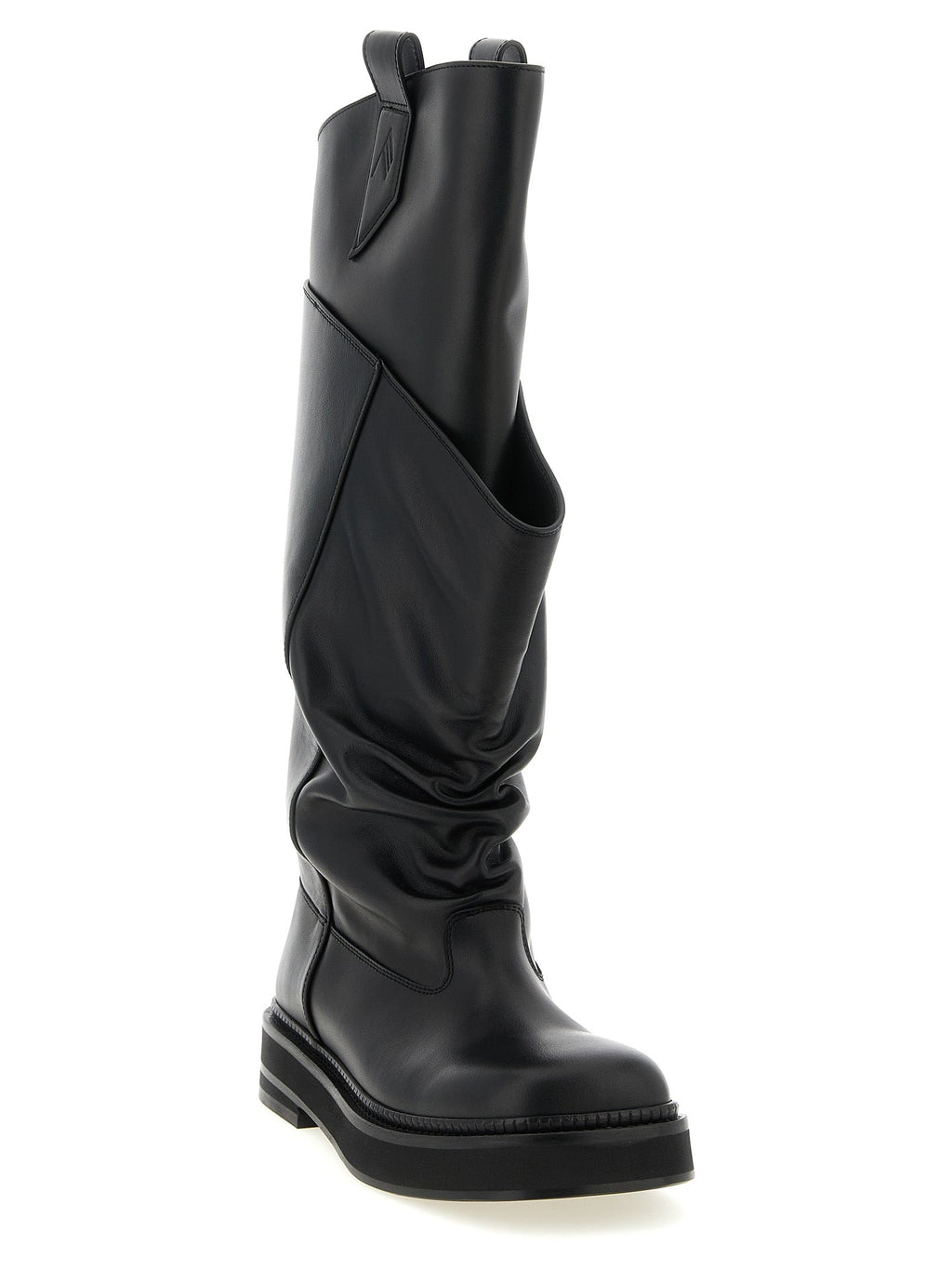 The Attico Black Calfskin Over The Knee
