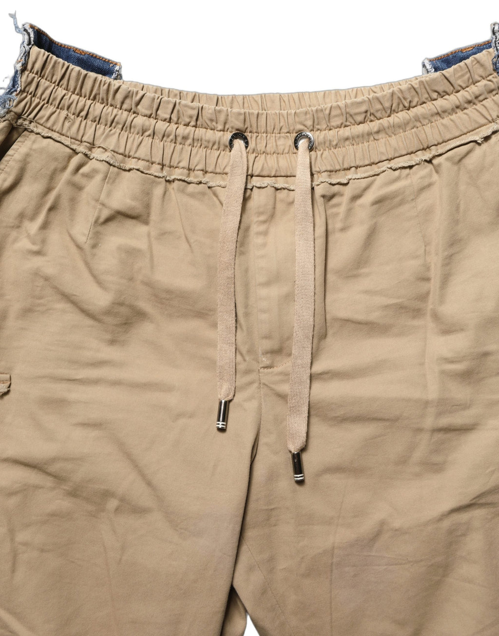 Dolce & Gabbana Beige Cotton Cargo Drawstring Trouser Pants