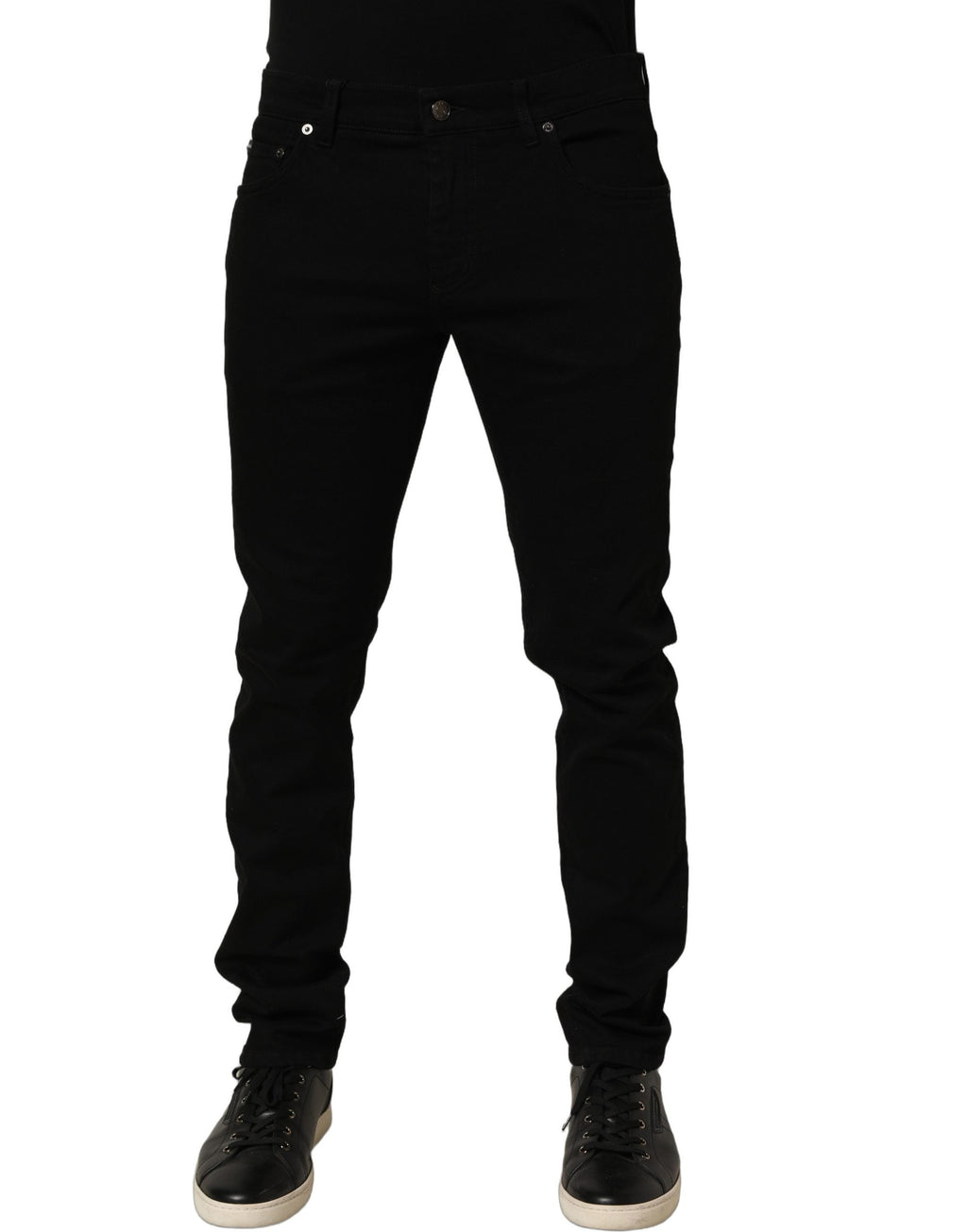 Dolce & Gabbana Black Cotton Stretch Skinny Denim Trouser Jeans