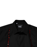 Dolce & Gabbana Black Crystal Embellished GOLD Dress Shirt