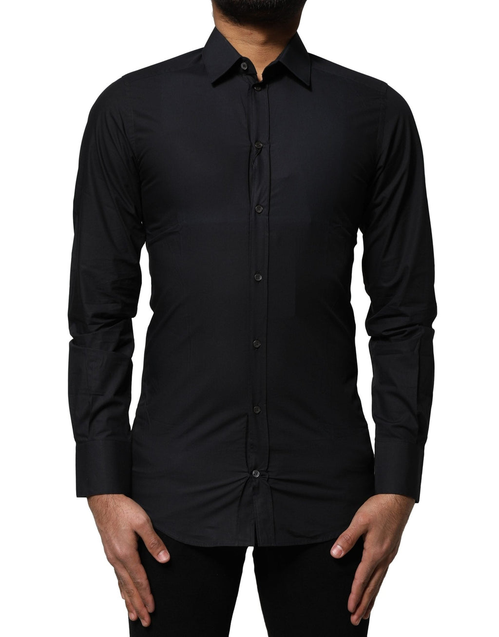Dolce & Gabbana Black GOLD Long Sleeves Formal Dress Shirt