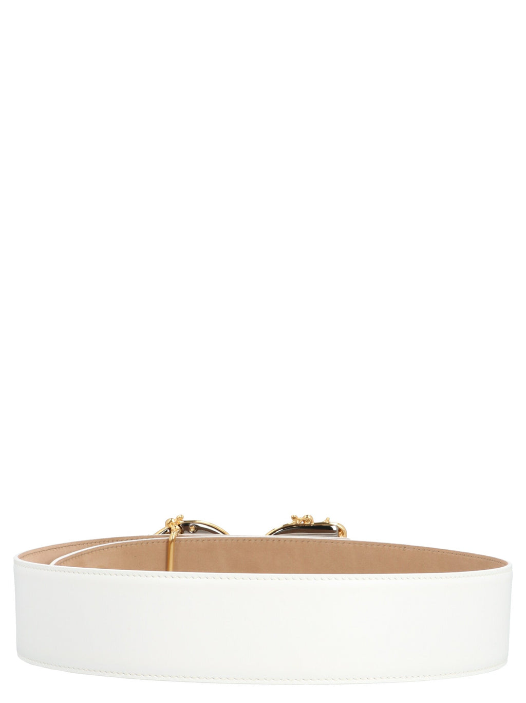 Dolce & Gabbana White Calfskin High-Waist Belt