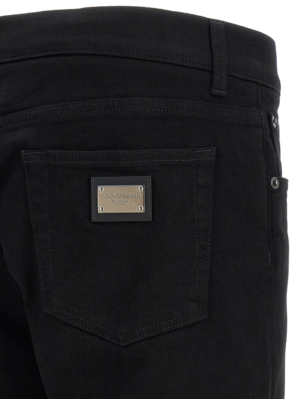 Dolce & Gabbana Black Cotton Slim Fit Jeans