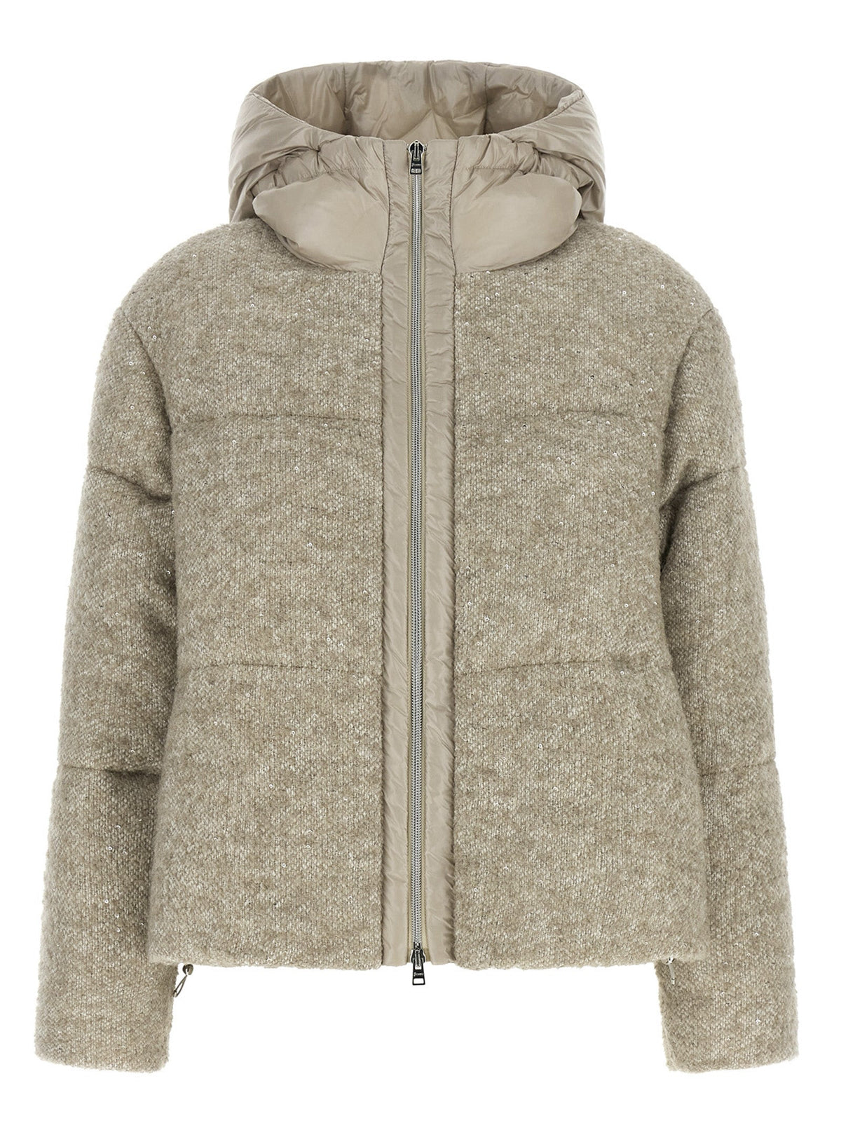 Herno Beige Wool Full-Length Jacket