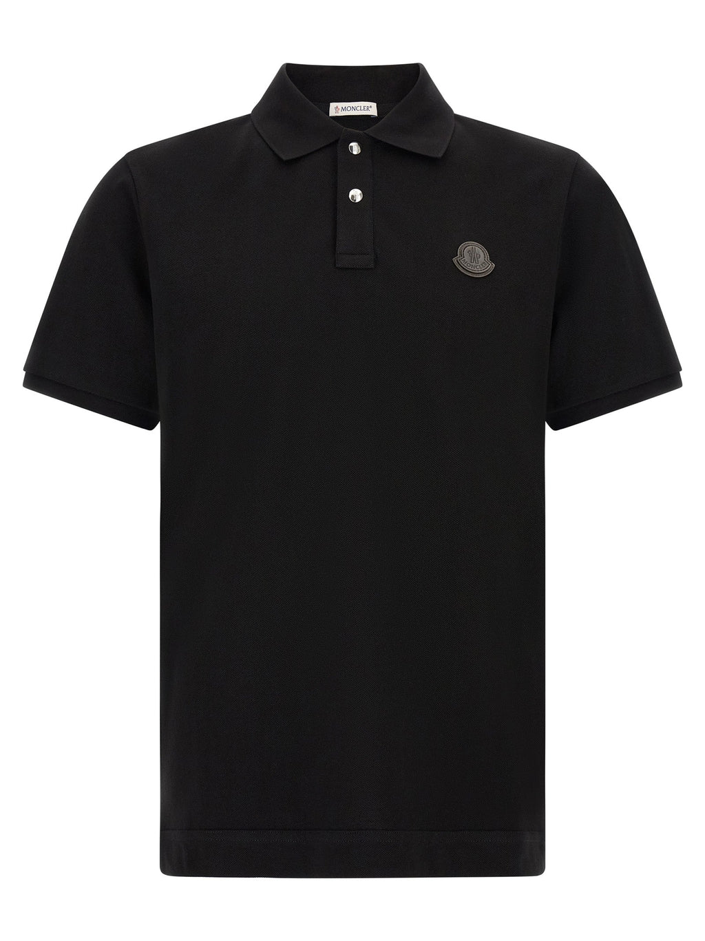 Moncler Black Leather Polo Shirt