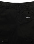 Dolce & Gabbana Black Cotton Mid Waist Men Cargo Shorts