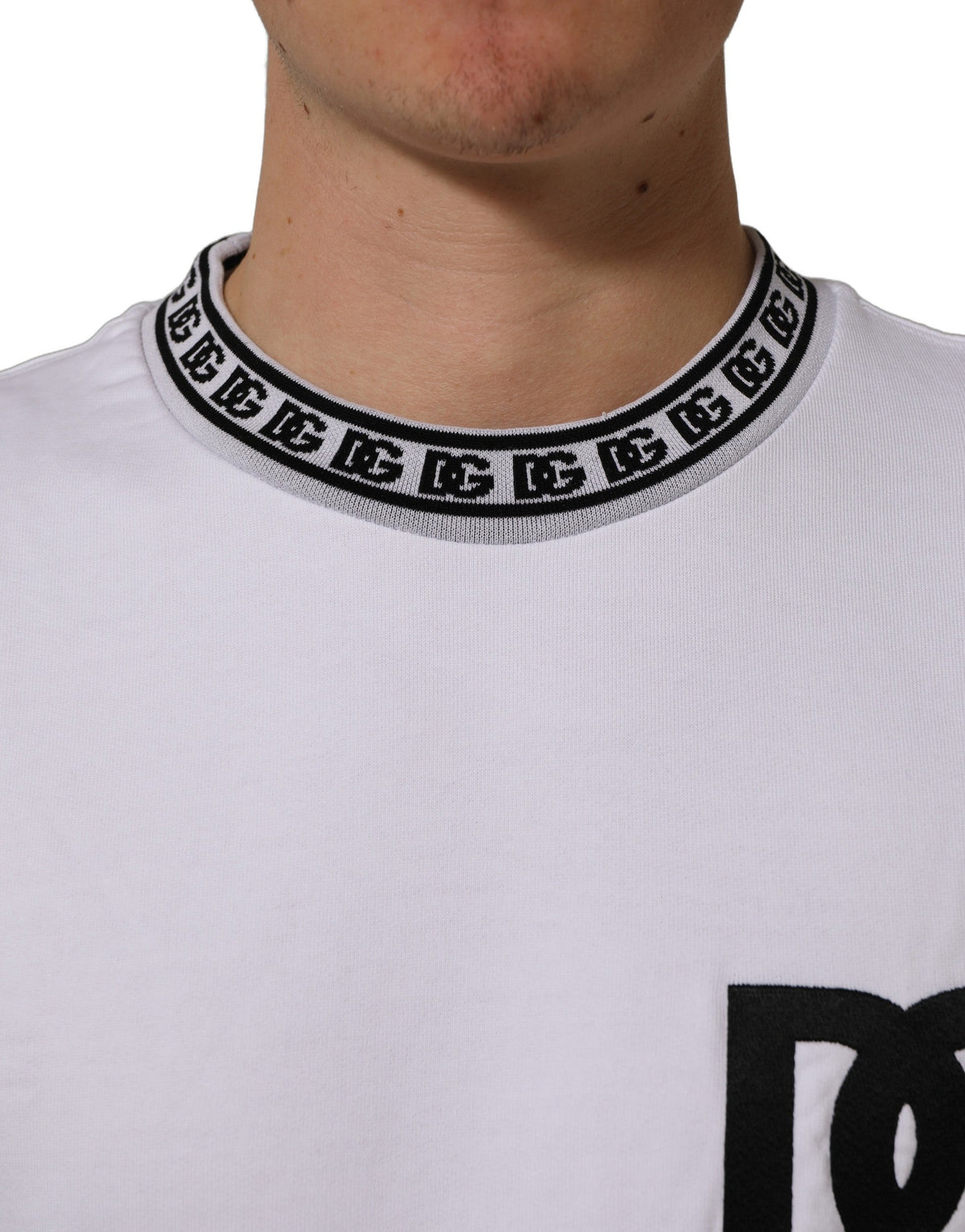Dolce & Gabbana White Cotton Crew Neck Sweatshirt Sweater