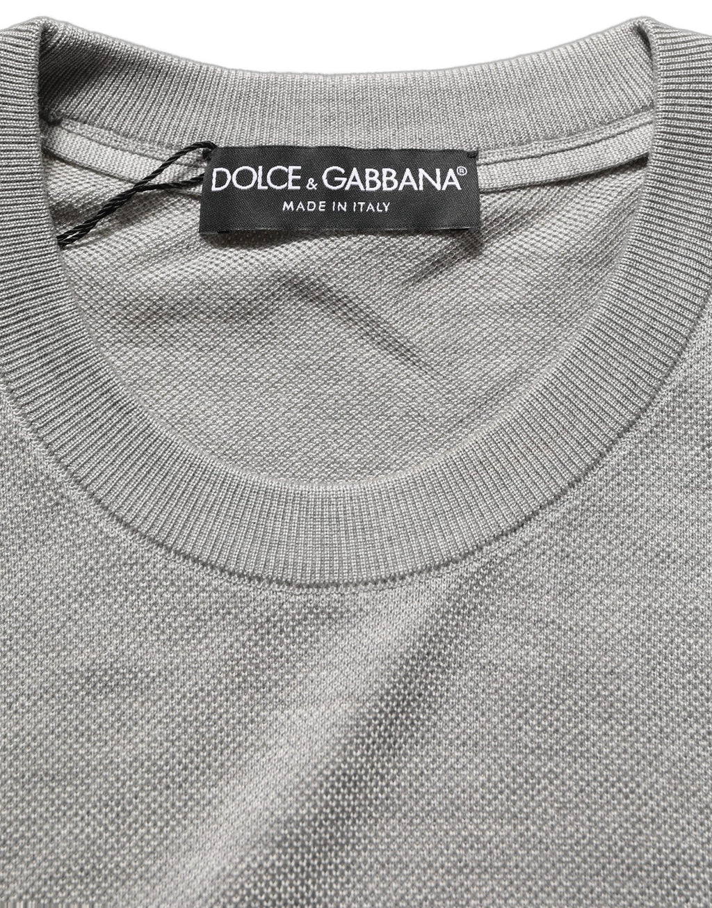 Dolce & Gabbana Gray Silk Crew Neck Short Sleeves T-shirt