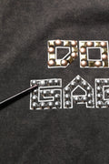 Dolce & Gabbana Gray Cotton Logo Stud Embellished T-shirt