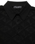 Dolce & Gabbana Black Silk Short Sleeve Knit Polo T-shirt