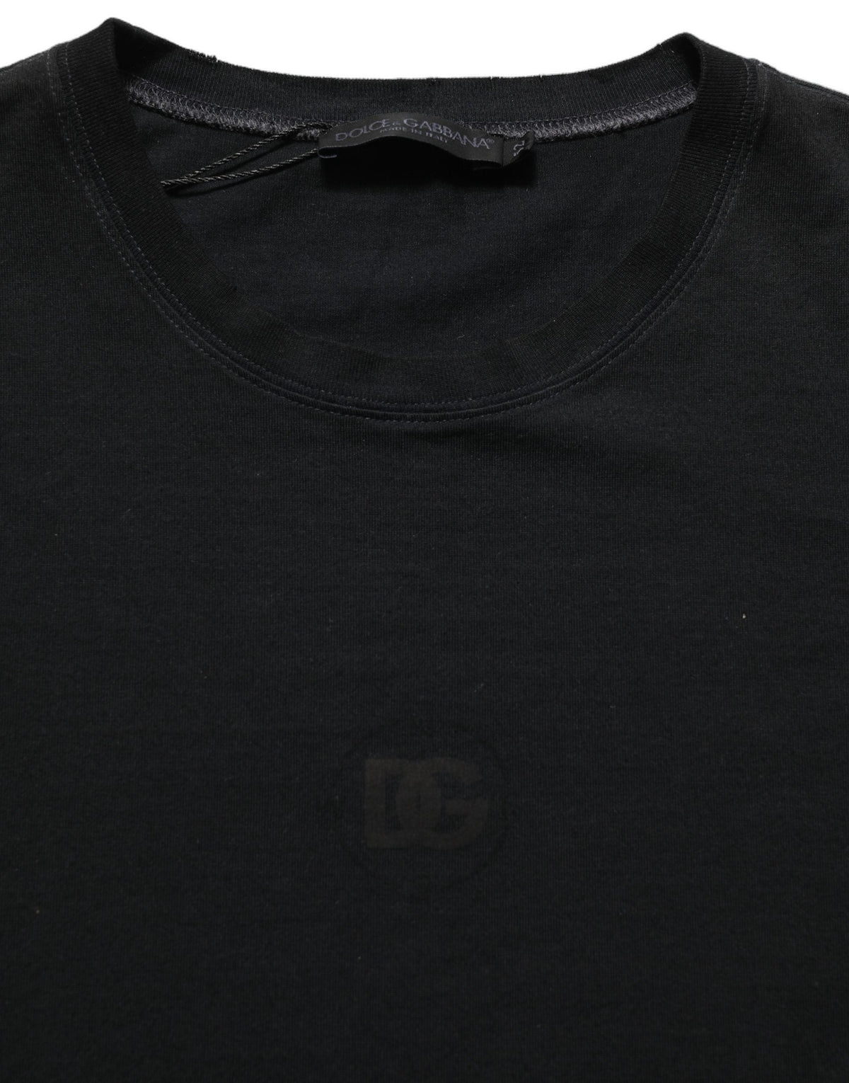 Dolce & Gabbana Black Cotton Short Sleeve Crew Neck T-shirt
