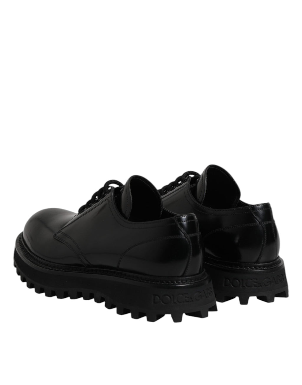 Dolce & Gabbana Black Calf Leather Hi-Trekking Derby Shoes