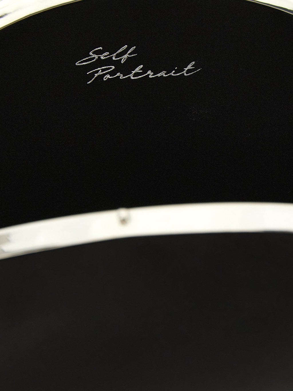 Self-Portrait Black Polyester Clutch Bag