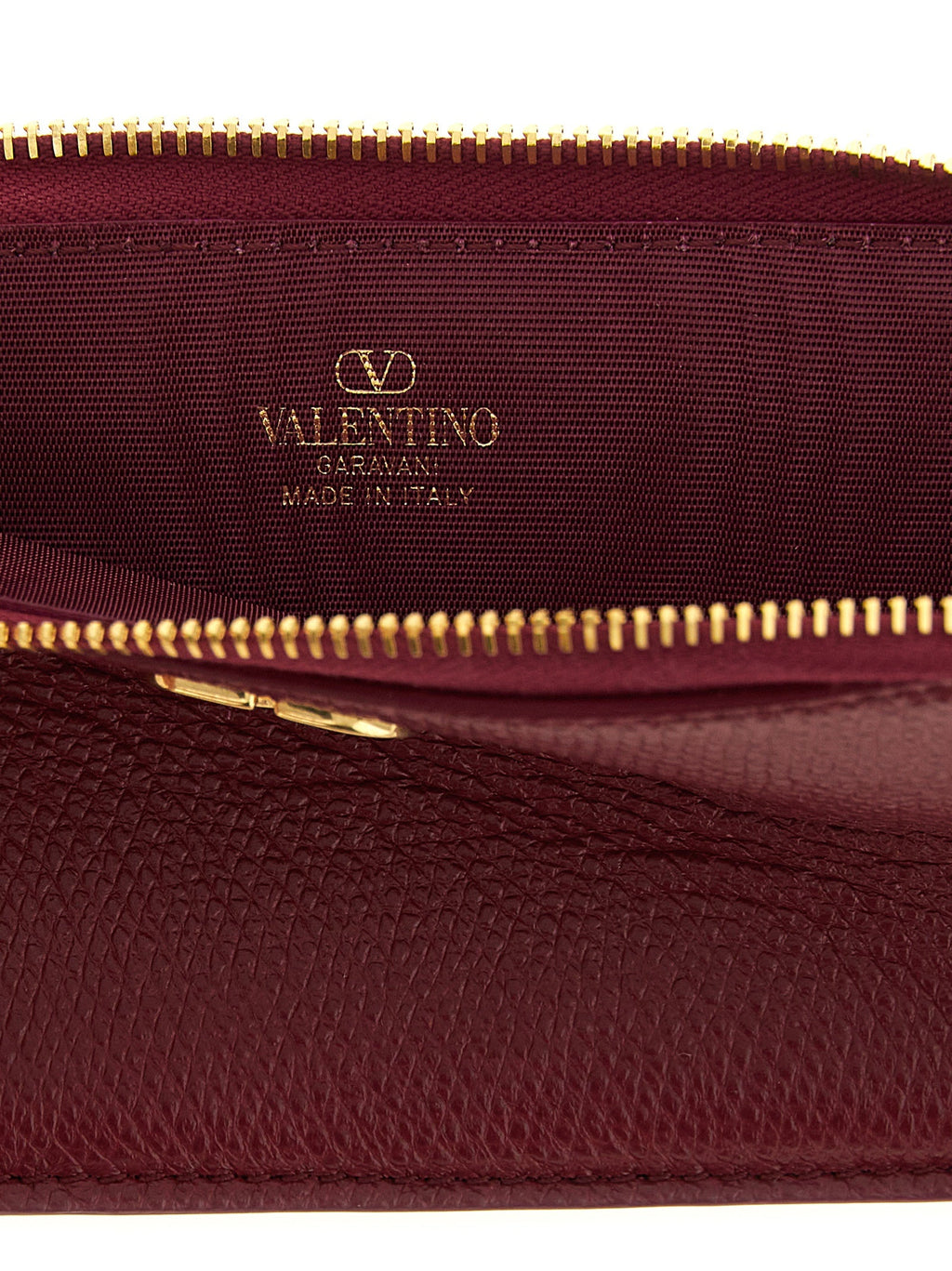 Valentino Garavani Bordeaux Lamb Leather Cardholder