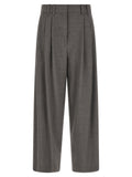 Brunello Cucinelli Gray Virgin Wool Cropped Pants