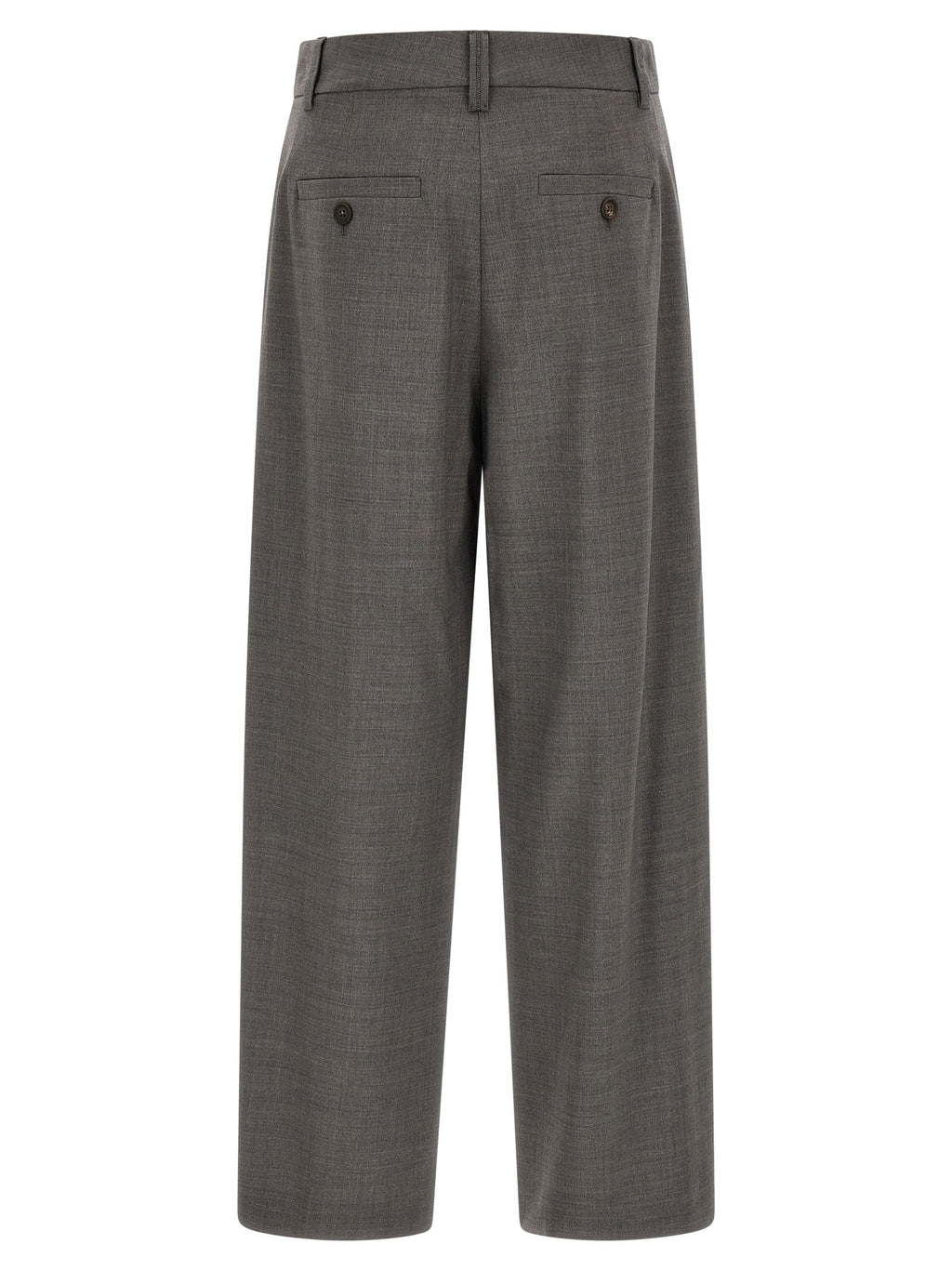 Brunello Cucinelli Gray Virgin Wool Cropped Pants