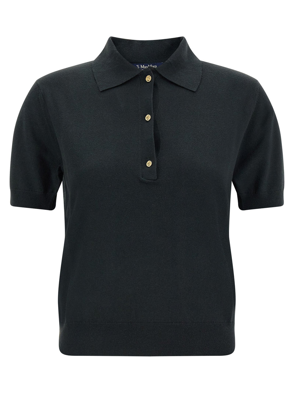 'S Max Mara Black Cotton Polo Shirt