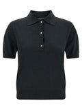 'S Max Mara Black Cotton Polo Shirt