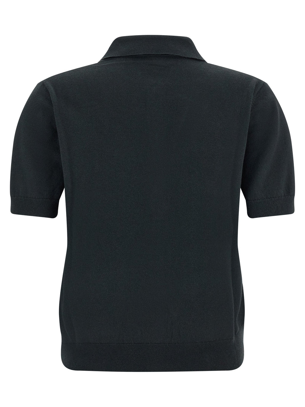 'S Max Mara Black Cotton Polo Shirt