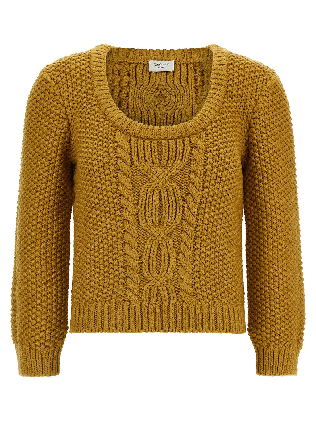 Saint Laurent Bicolor Wool Cardigan