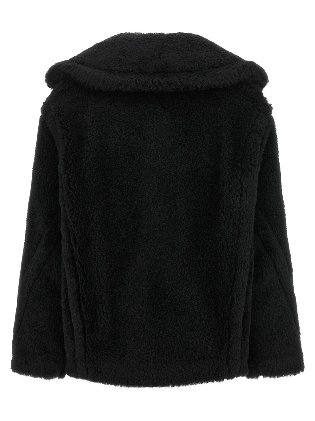 Max Mara Black Alpaca Leather Coat