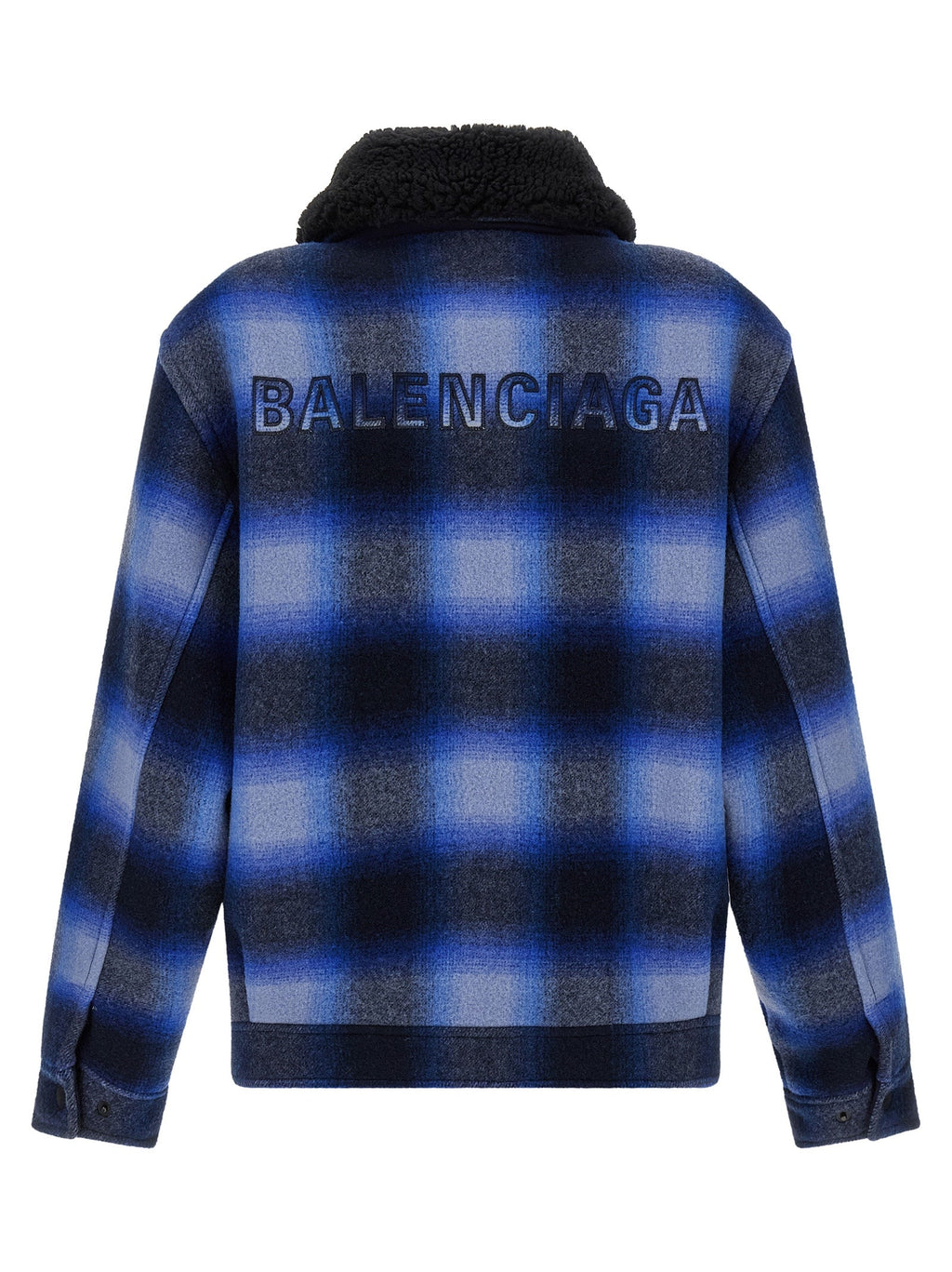 Balenciaga Blue Virgin Wool Bomber