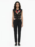 Dolce & Gabbana Black Cotton Sleeveless Jacket