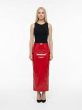 Dolce & Gabbana Red Elastane Long Skirt
