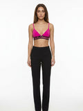 Dolce & Gabbana Fuchsia Elastane Sleeveles T-Shirt