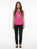 Dolce & Gabbana Pink Elastane Sleeveles T-Shirt